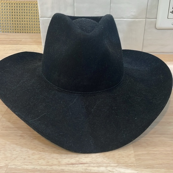 Stallion by Stetson Black Wool Cowboy Hat Unisex Size 7 - Picture 3 of 10